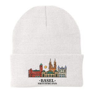 Basel Switzerland Skyline Knit Cap Winter Beanie