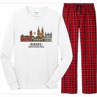 Basel Switzerland Skyline Long Sleeve Pajama Set