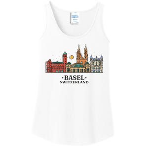 Basel Switzerland Skyline Ladies Essential Tank