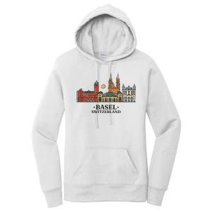 Basel Switzerland Skyline Women's Pullover Hoodie