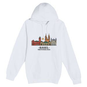 Basel Switzerland Skyline Premium Pullover Hoodie