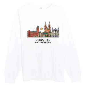 Basel Switzerland Skyline Premium Crewneck Sweatshirt