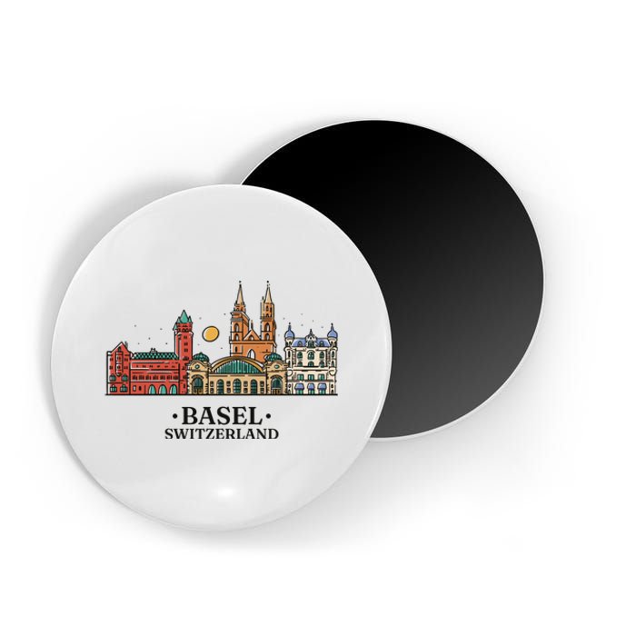 Basel Switzerland Skyline Magnet