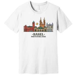 Basel Switzerland Skyline Premium T-Shirt