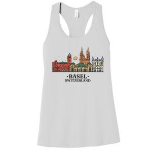 Basel Switzerland Skyline Women's Racerback Tank