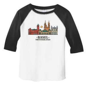 Basel Switzerland Skyline Toddler Fine Jersey T-Shirt