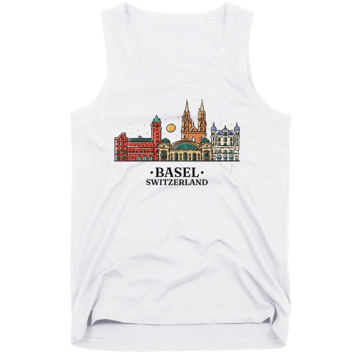 Basel Switzerland Skyline Tank Top