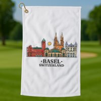 Basel Switzerland Skyline Golf Towel