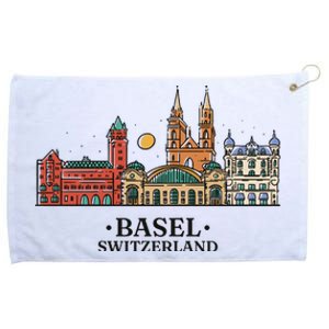 Basel Switzerland Skyline Grommeted Golf Towel