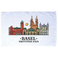 Basel Switzerland Skyline Microfiber Hand Towel