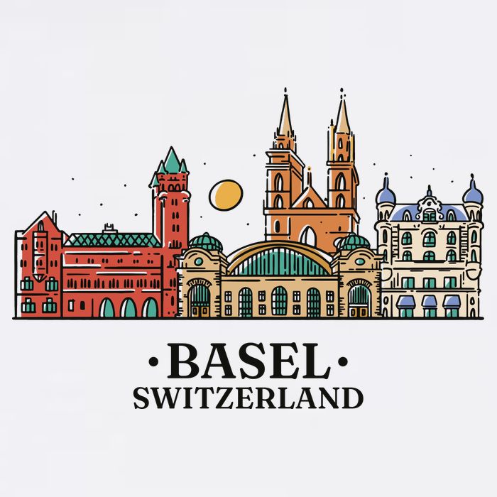 Basel Switzerland Skyline Visor