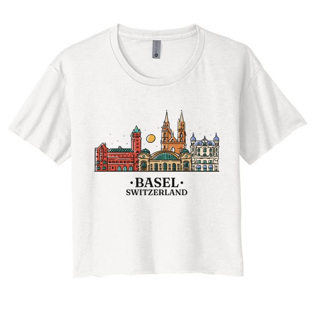 Basel Switzerland Skyline Crop Top