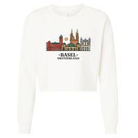 Basel Switzerland Skyline Cropped Pullover Crew