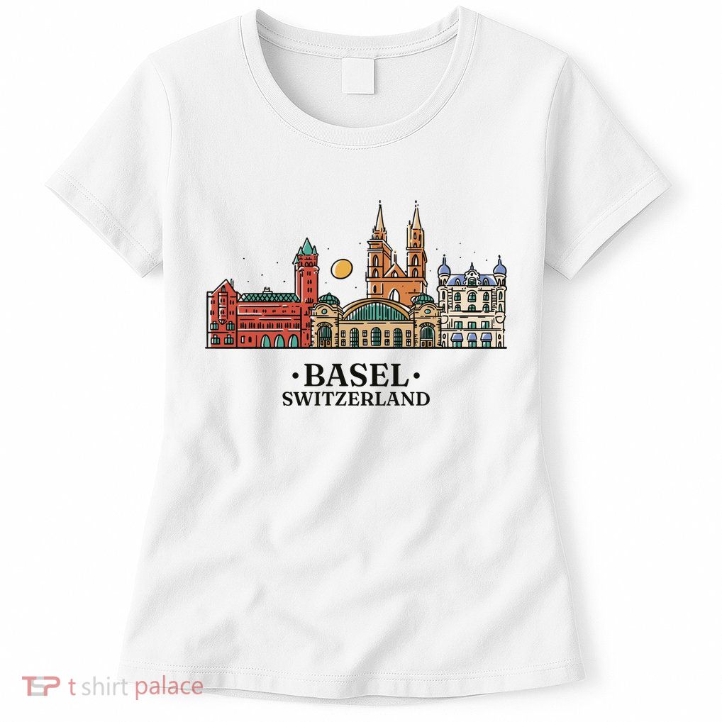 Basel Switzerland Skyline Womens T-Shirt