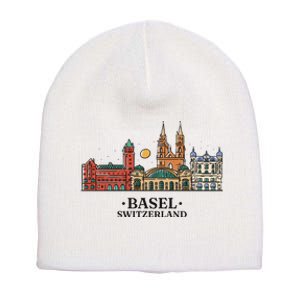 Basel Switzerland Skyline Short Acrylic Beanie