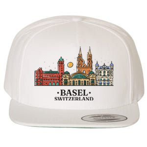 Basel Switzerland Skyline Wool Snapback Cap