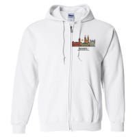 Basel Switzerland Skyline Full Zip Hoodie