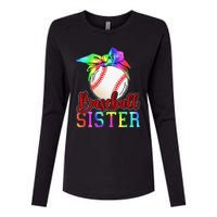 Baseball Sister Shirt Leopard Heart Mothers Day Girls  Womens Cotton Relaxed Long Sleeve T-Shirt