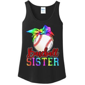 Baseball Sister Shirt Leopard Heart Mothers Day Girls  Ladies Essential Tank