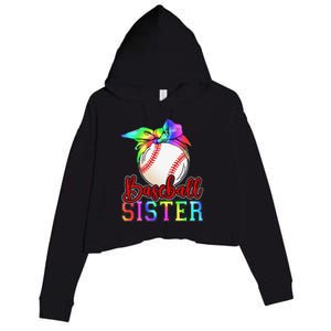 Baseball Sister Shirt Leopard Heart Mothers Day Girls  Crop Fleece Hoodie