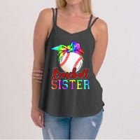 Baseball Sister Shirt Leopard Heart Mothers Day Girls  Women's Strappy Tank