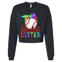 Baseball Sister Shirt Leopard Heart Mothers Day Girls  Cropped Pullover Crew