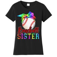 Baseball Sister Shirt Leopard Heart Mothers Day Girls  Women's T-Shirt