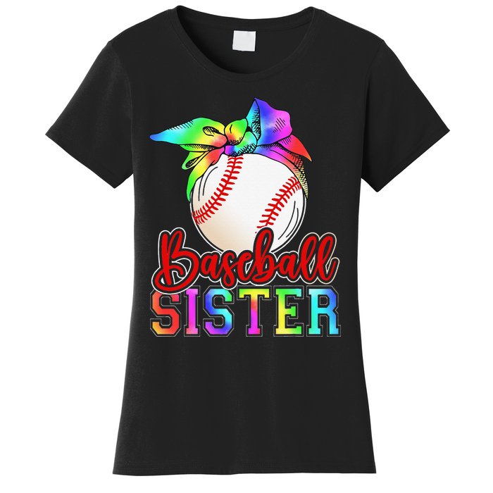 Baseball Sister Shirt Leopard Heart Mothers Day Girls  Women's T-Shirt