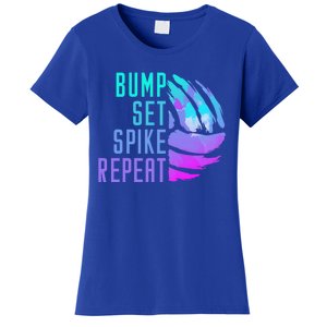 Bump Set Spike Repeat Volleyball Lover Athlete Sports Funny Gift Women's T-Shirt