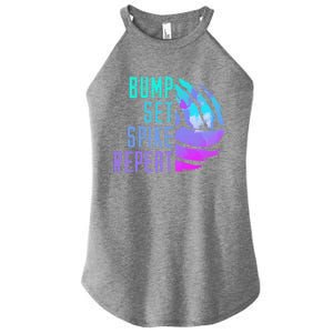 Bump Set Spike Repeat Volleyball Lover Athlete Sports Funny Gift Women's Perfect Tri Rocker Tank