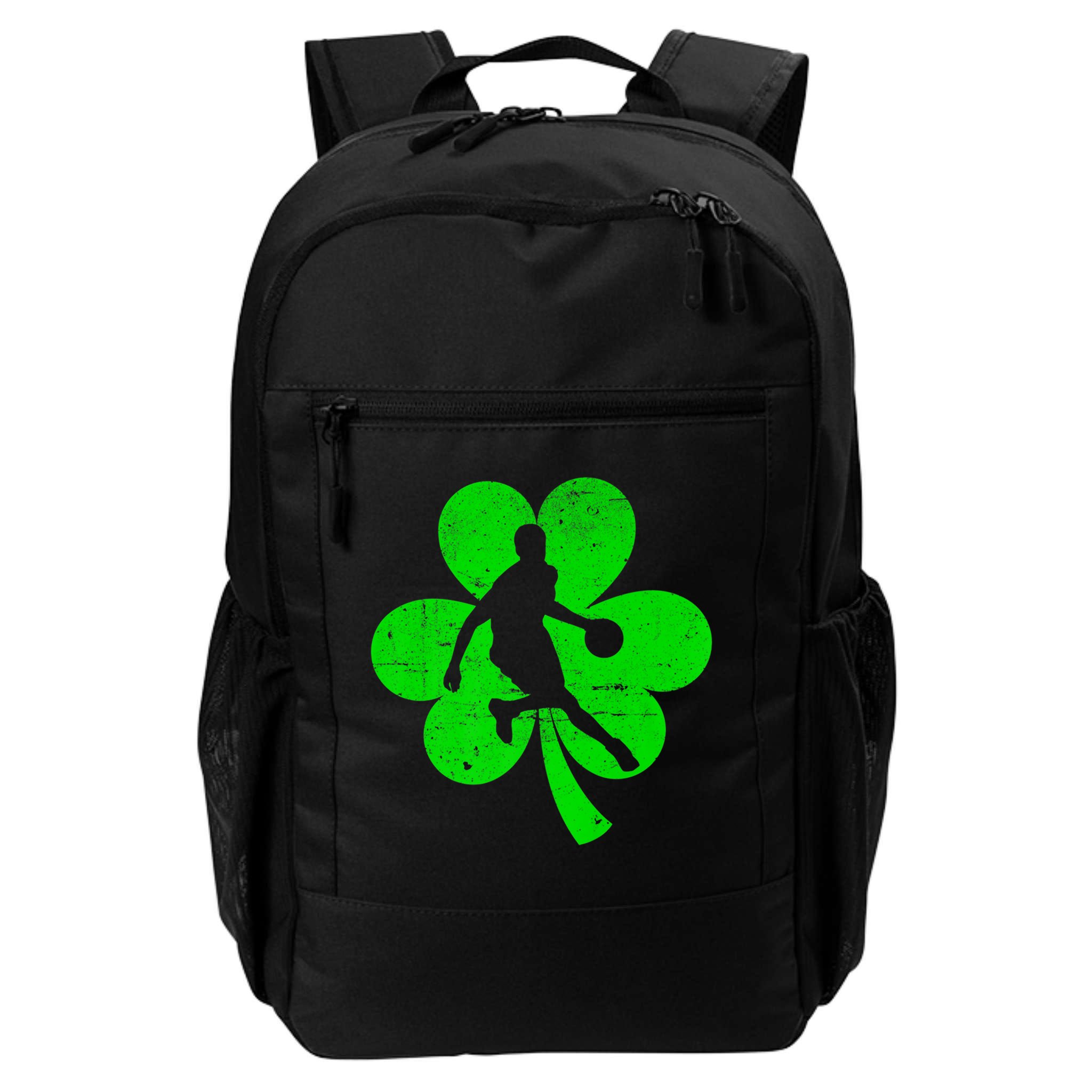 Basketball Sports St Patrick's Day Retro Shamrock Irish Gift Backpack