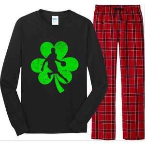 Basketball Sports St Patrick's Day Retro Shamrock Irish Gift Long Sleeve Pajama Set