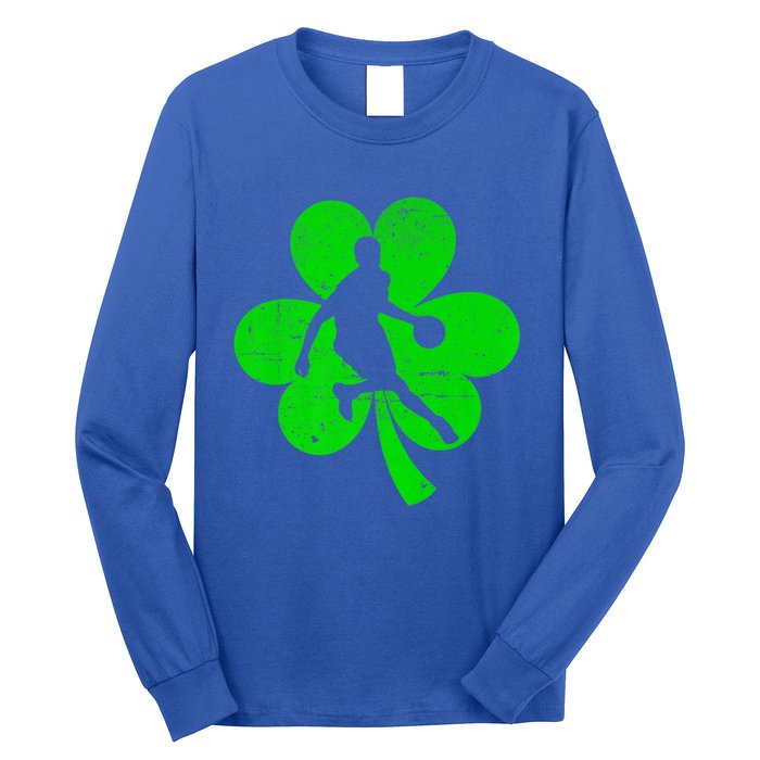 Basketball Sports St Patrick's Day Retro Shamrock Irish Gift Long Sleeve Shirt