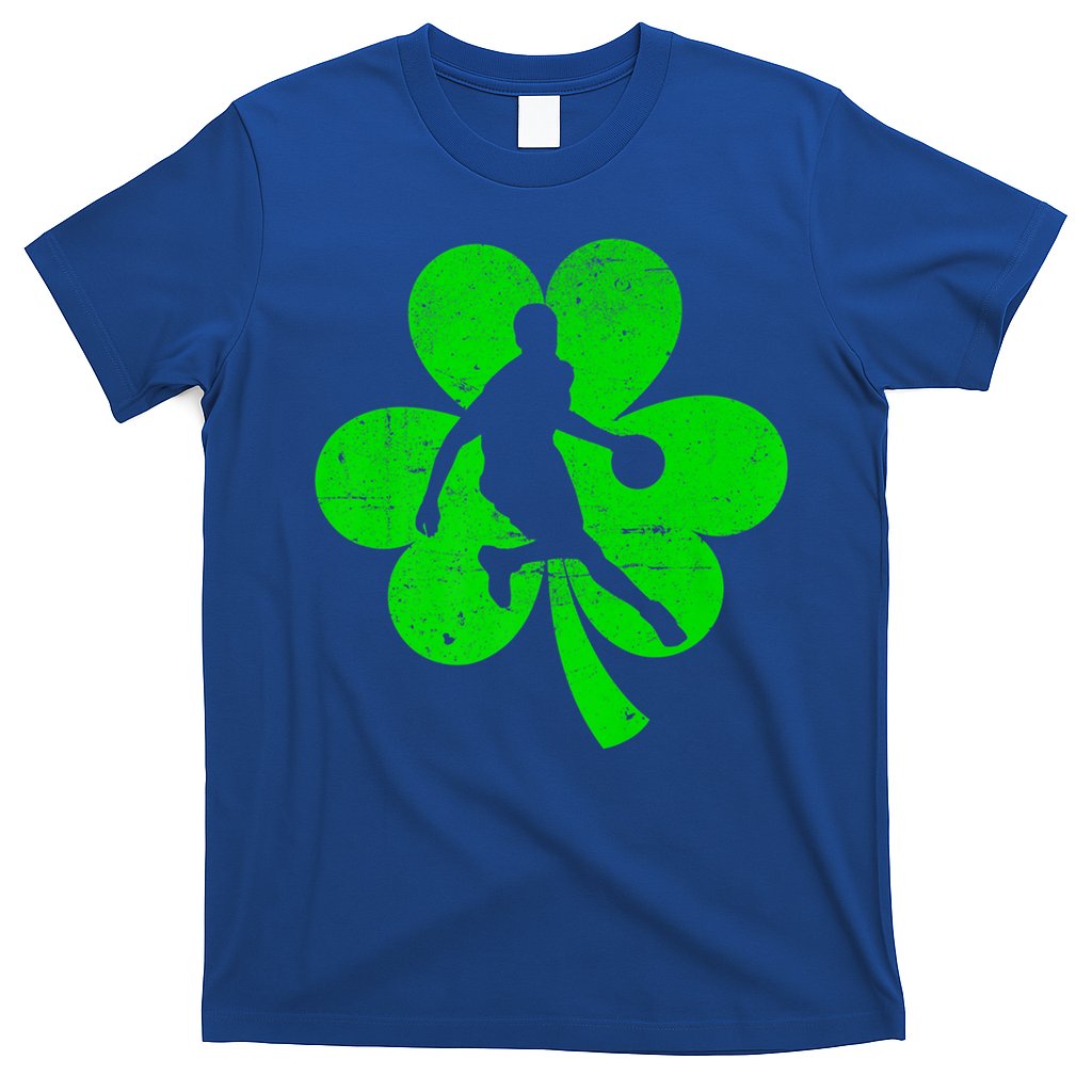 Basketball Sports St Patrick's Day Retro Shamrock Irish Gift T-Shirt