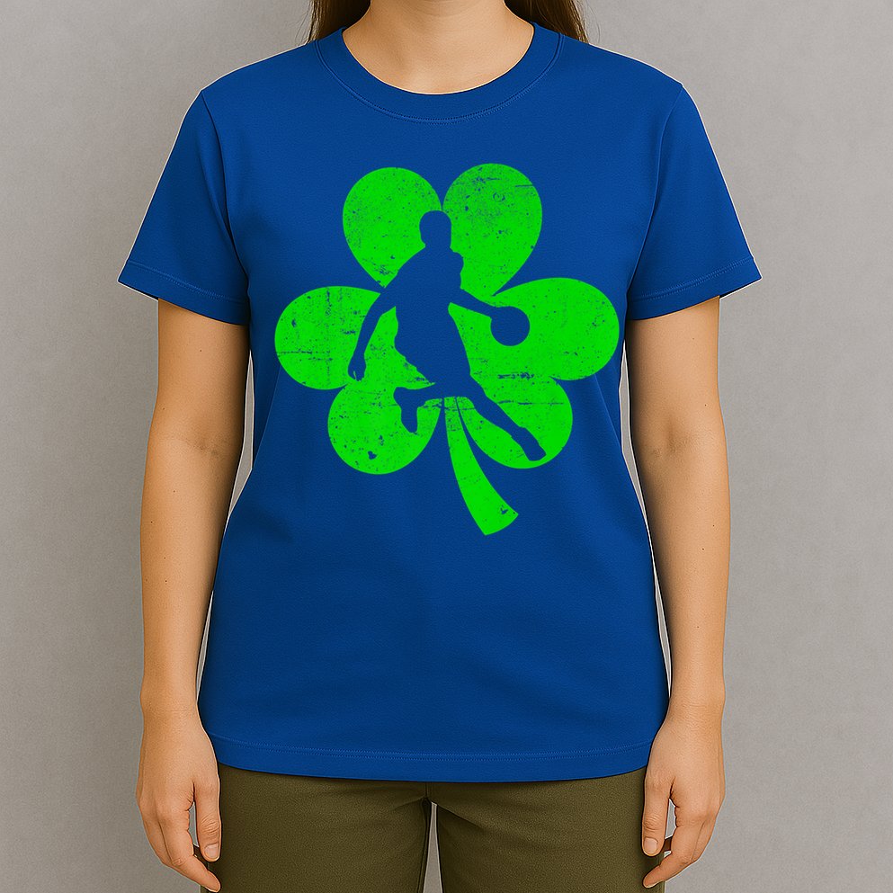 Basketball Sports St Patrick's Day Retro Shamrock Irish Gift T-Shirt