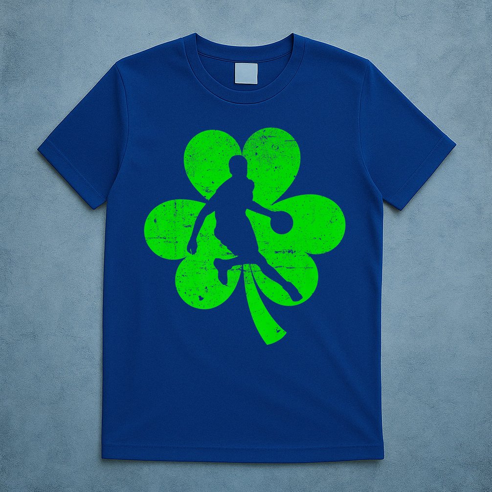 Basketball Sports St Patrick's Day Retro Shamrock Irish Gift T-Shirt