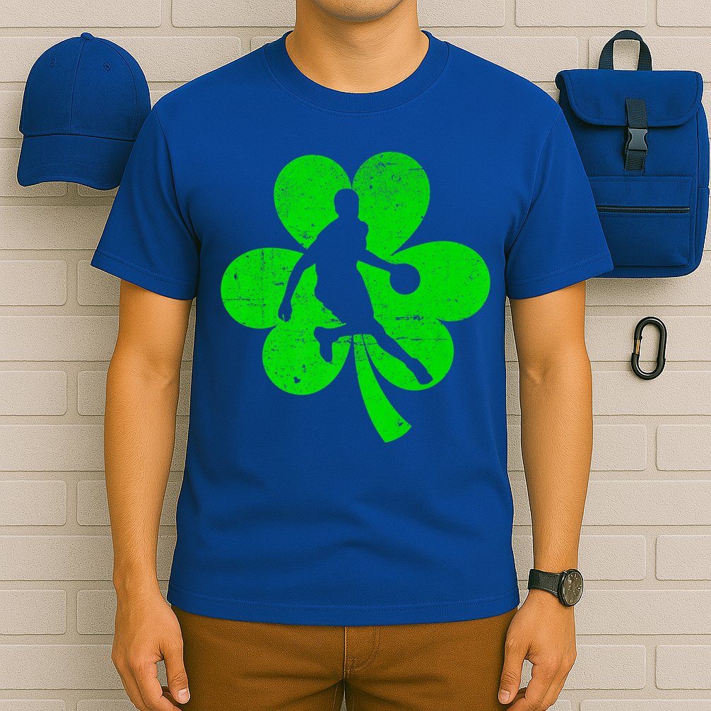Basketball Sports St Patrick's Day Retro Shamrock Irish Gift T-Shirt