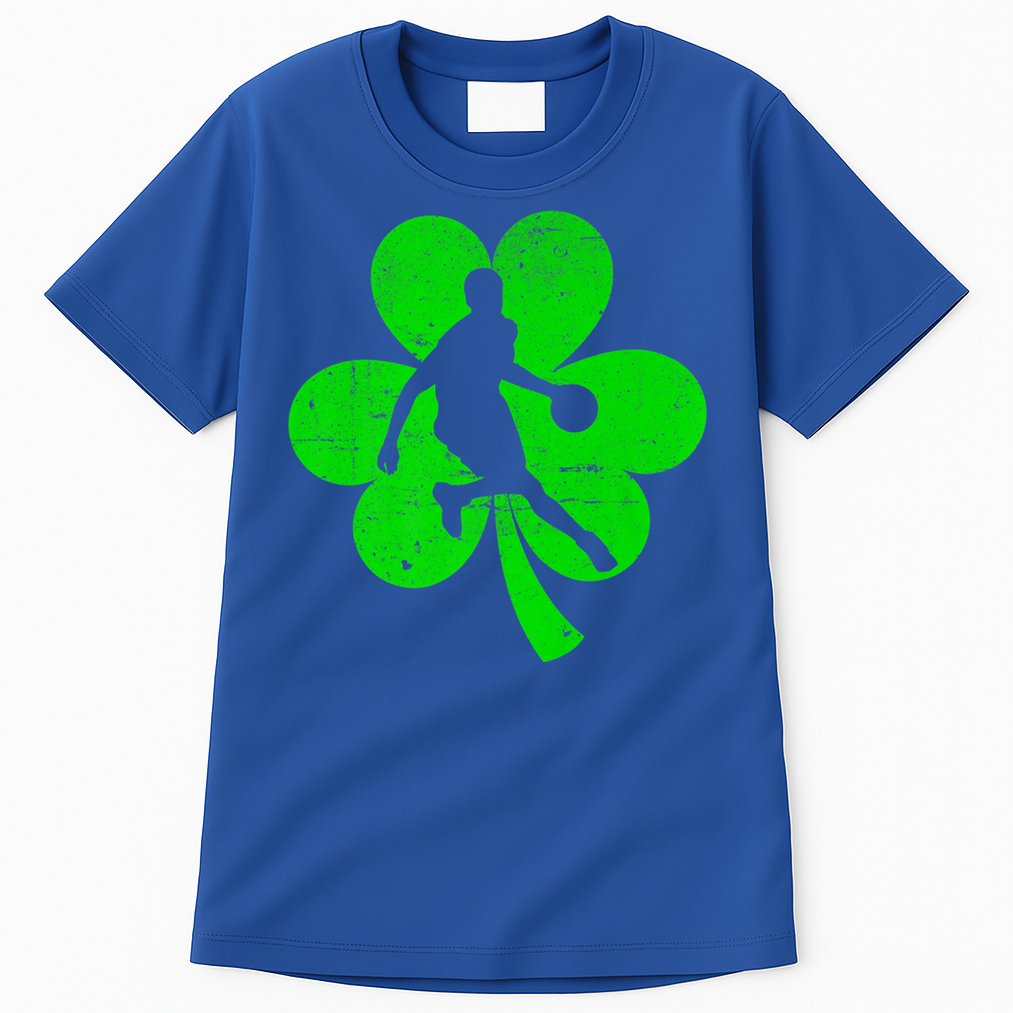 Basketball Sports St Patrick's Day Retro Shamrock Irish Gift Tall T-Shirt