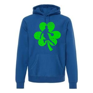 Basketball Sports St Patrick's Day Retro Shamrock Irish Gift Premium Hoodie