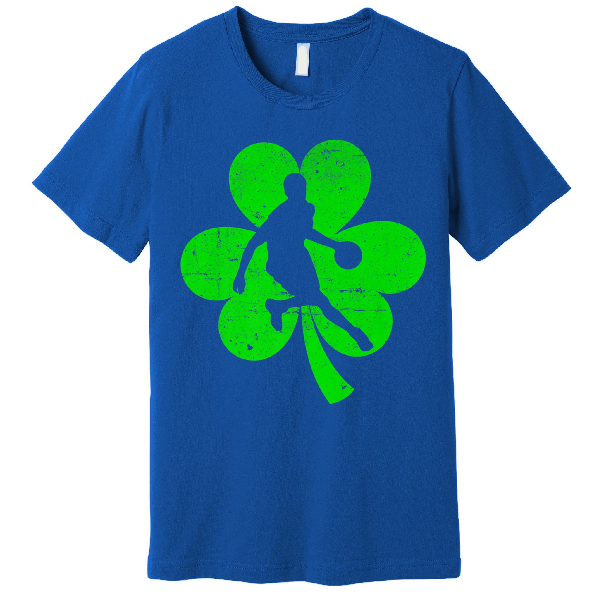Basketball Sports St Patrick's Day Retro Shamrock Irish Gift Premium T-Shirt