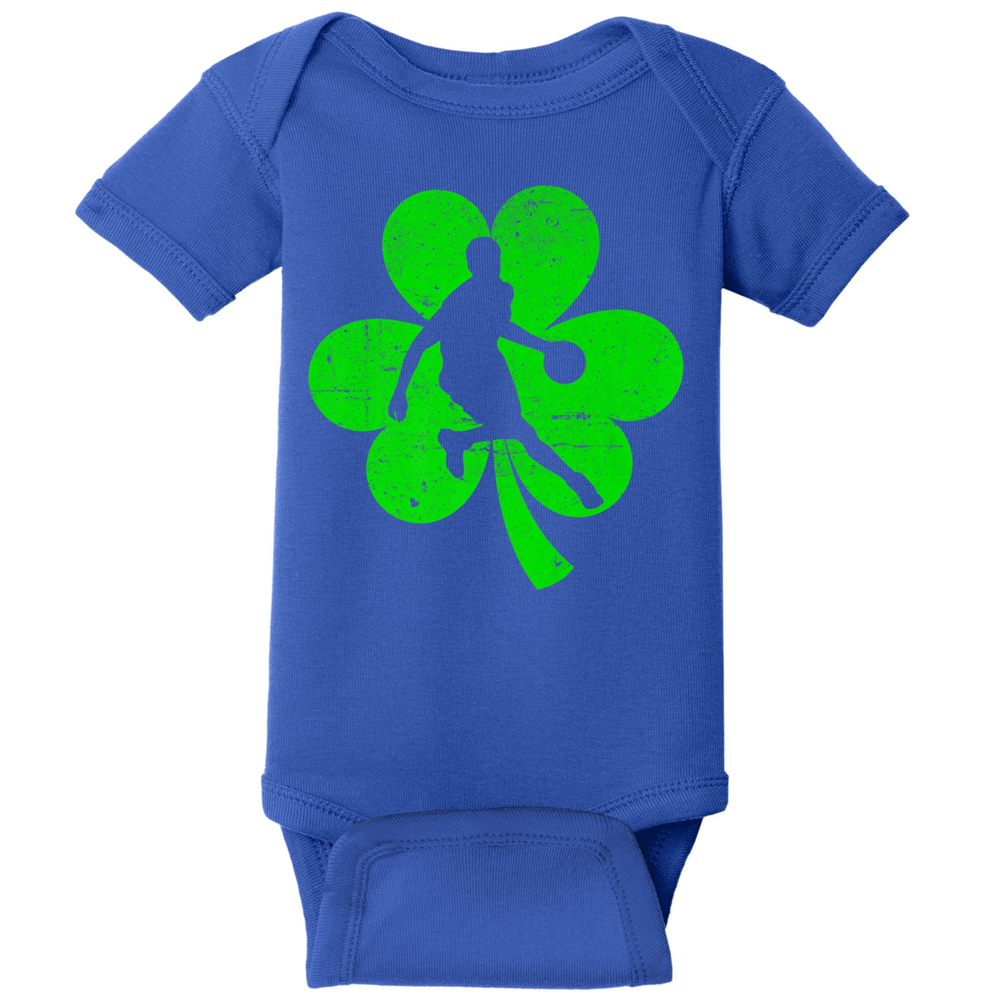 Basketball Sports St Patrick's Day Retro Shamrock Irish Gift Baby Bodysuit