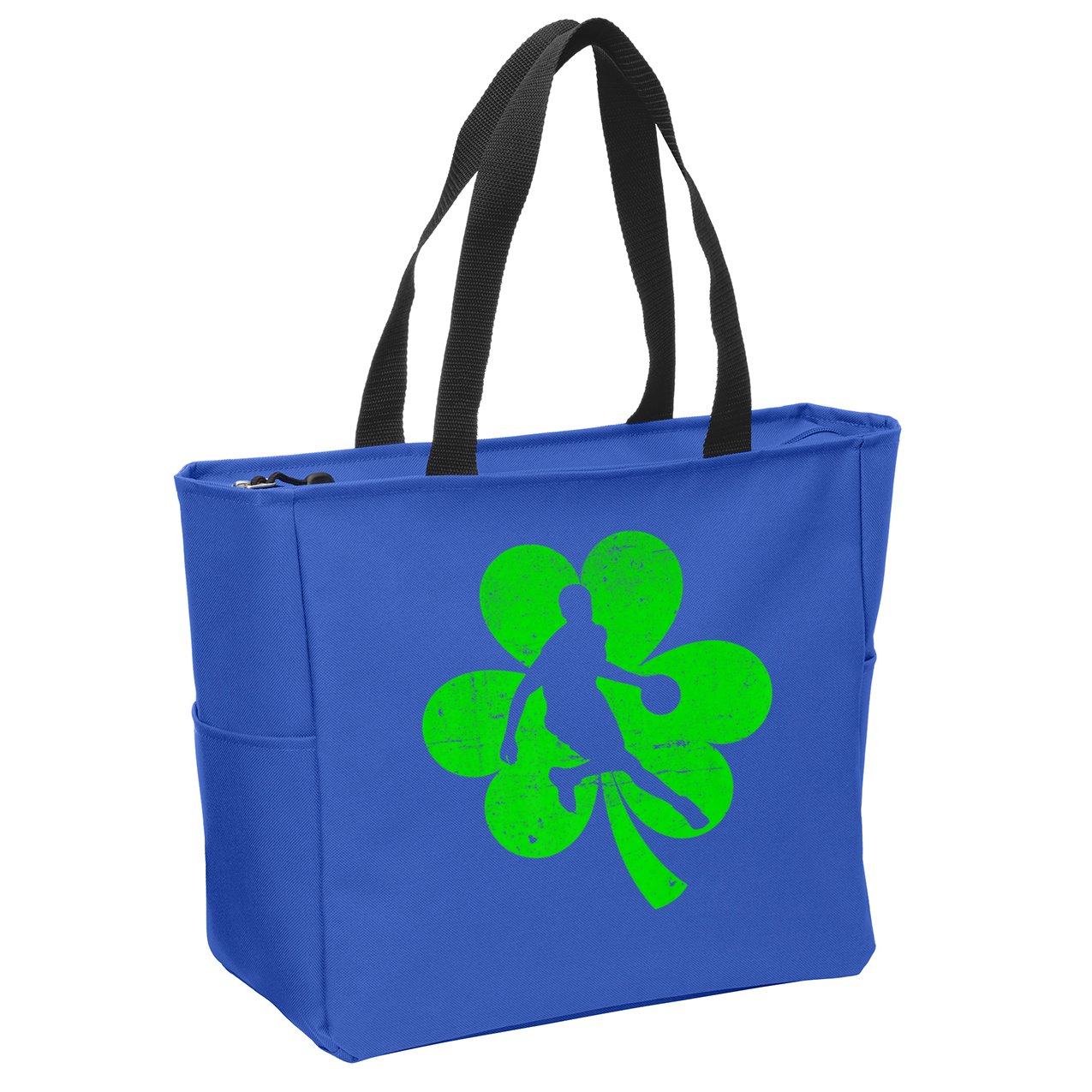 Basketball Sports St Patrick's Day Retro Shamrock Irish Gift Zip Tote Bag