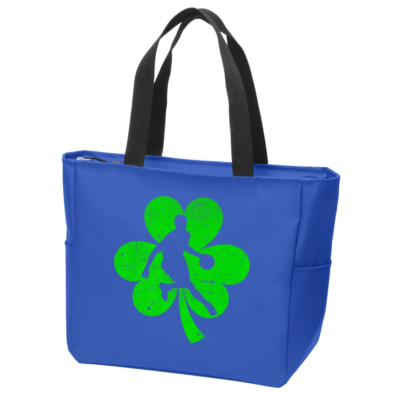 Basketball Sports St Patrick's Day Retro Shamrock Irish Gift Zip Tote Bag