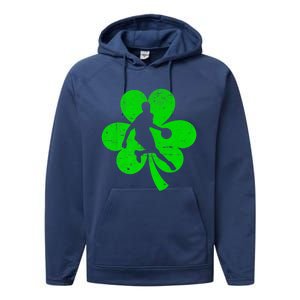 Basketball Sports St Patrick's Day Retro Shamrock Irish Gift Performance Fleece Hoodie