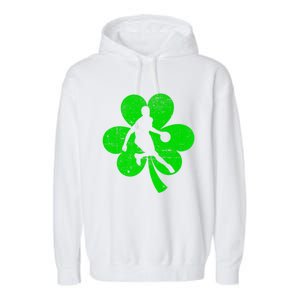 Basketball Sports St Patrick's Day Retro Shamrock Irish Gift Garment-Dyed Fleece Hoodie