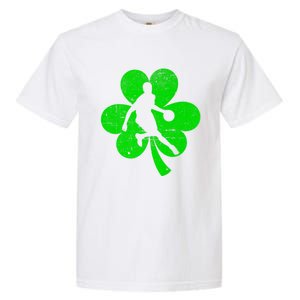 Basketball Sports St Patrick's Day Retro Shamrock Irish Gift Garment-Dyed Heavyweight T-Shirt