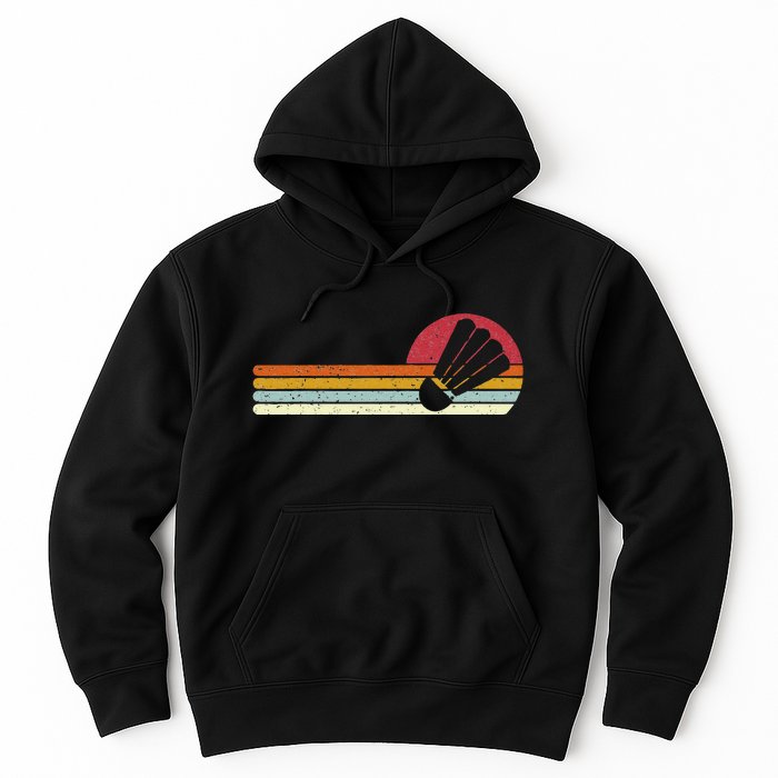 Badminton Shuttlecock Sunset Distressed Hoodie