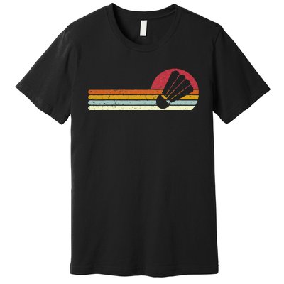 Badminton Shuttlecock Sunset Distressed Premium T-Shirt