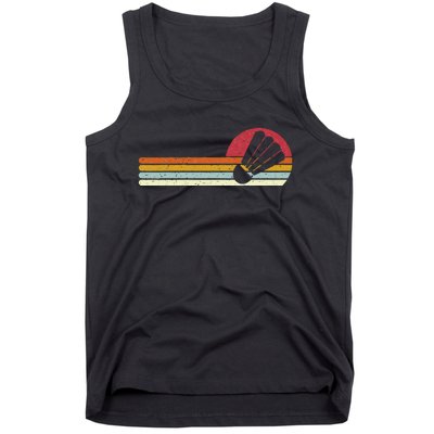 Badminton Shuttlecock Sunset Distressed Tank Top