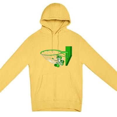 Basketball Shamrock St Patricks Day Sport Irish Clover Premium Pullover Hoodie